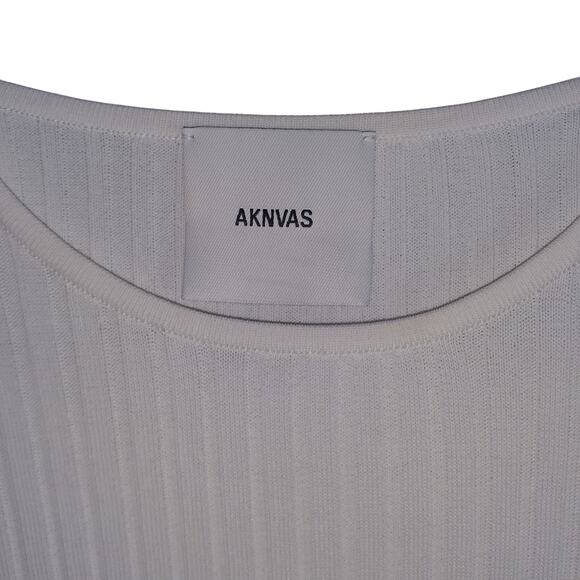 Aknvas Ribbed White Faye Top Size XS - Picture 4 of 5